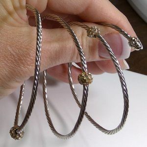 Silver Gold Diamond Cable Climbing Wrap Bracelet